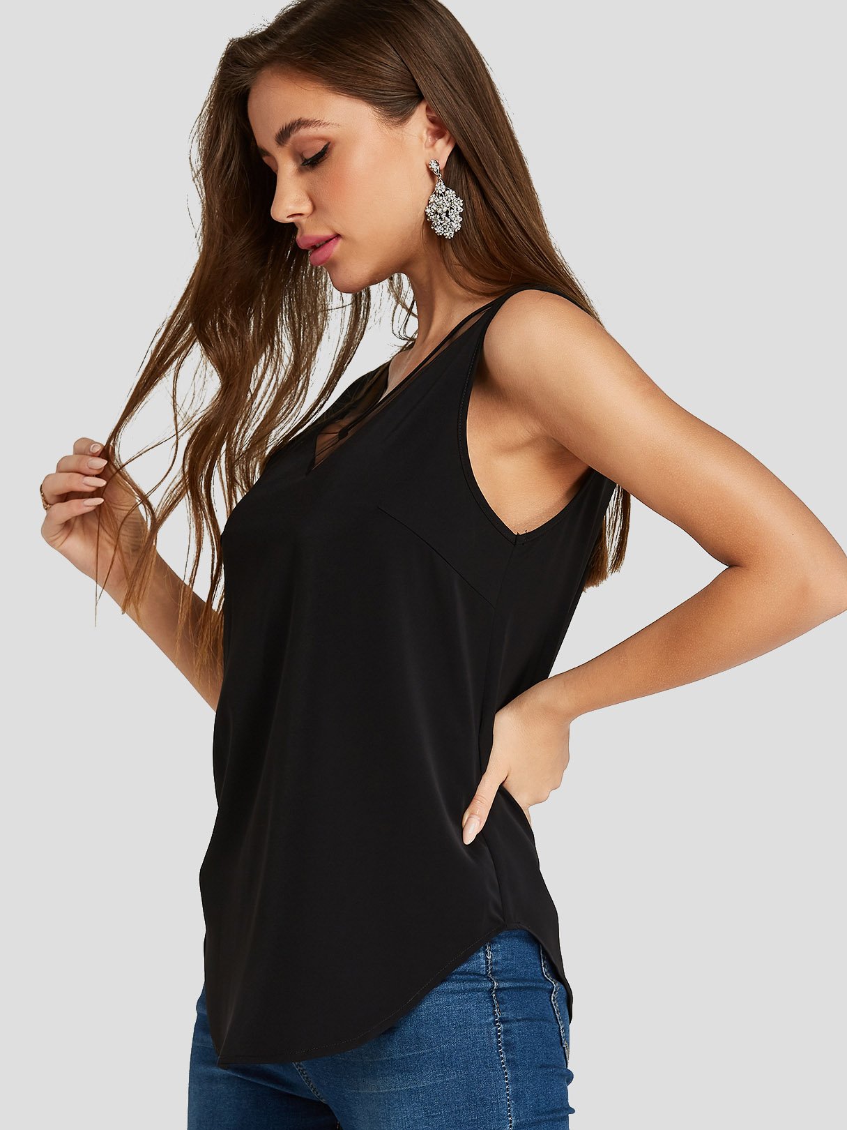 OEM Ladies Black Camis