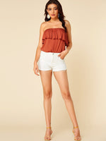 NEW FEELING Womens Orange Camis