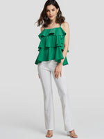 NEW FEELING Womens Green Camis