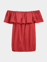 Wholesale Off The Shoulder Fashion Red Blouses