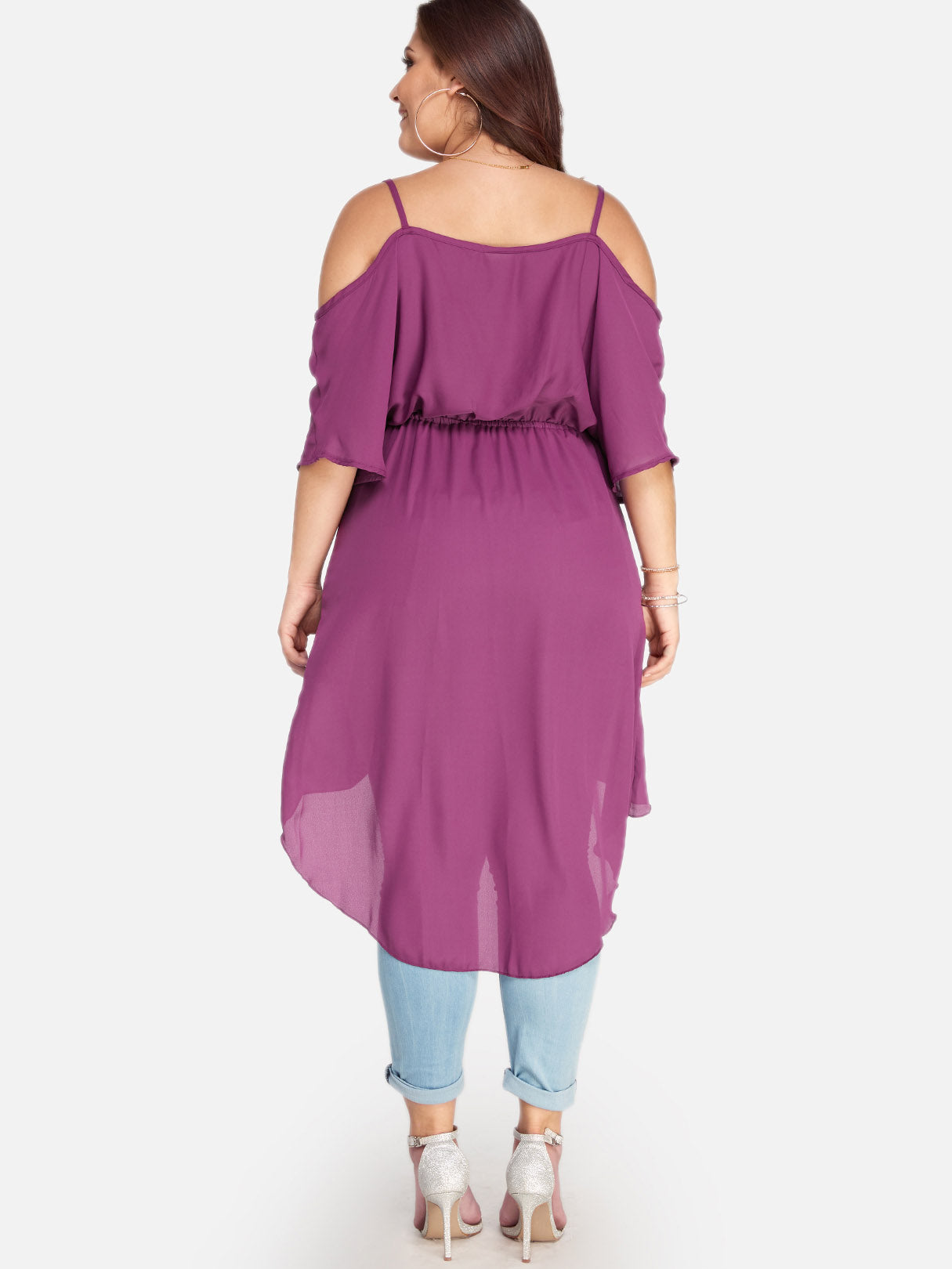 NEW FEELING Womens Purple Plus Size Tops