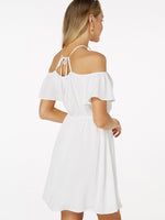 NEW FEELING Womens White Casual Dresses