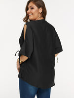 NEW FEELING Womens Black Plus Size Tops