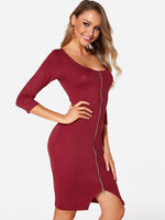 OEM Ladies Red Midi Dresses