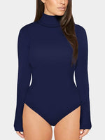 Wholesale Perkins Collar Plain Long Sleeve Bodysuits