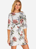 Custom Womens Floral Print Mini Dress