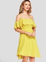 OEM Ladies Yellow Casual Dresses