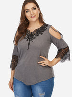 Custom Ladies V-Neck Plus Size Tops