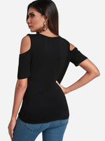 NEW FEELING Womens Black T-Shirts