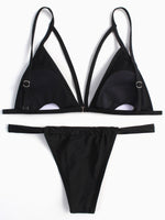 NEW FEELING Womens Black Bikinis