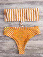 NEW FEELING Womens Yellow Bikinis