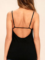 NEW FEELING Womens Black Camis