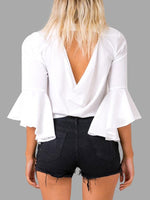 NEW FEELING Womens White Blouses