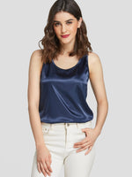 Wholesale Round Neck Plain Sleeveless Navy Camis