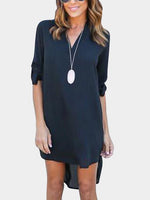 Custom Ladies V-Neck Chiffon Dress