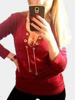 NEW FEELING Womens Red T-Shirts