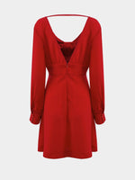NEW FEELING Womens Burgundy V-Neck Dresses