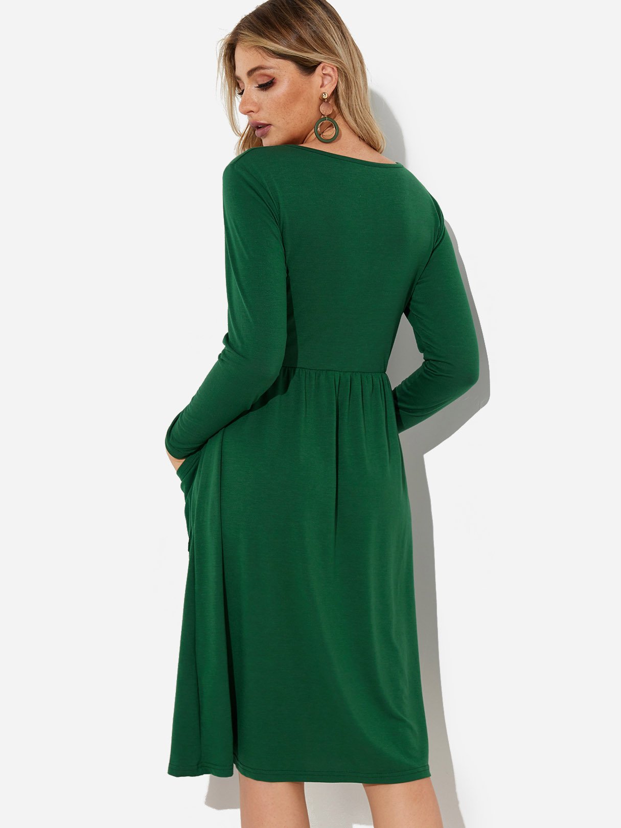 NEW FEELING Womens Green Midi Dresses