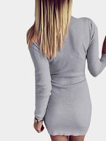 NEW FEELING Womens Grey V-Neck Dresses