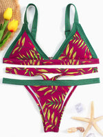 Wholesale V-Neck Sleeveless Floral Print Sexy Bikinis