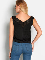 NEW FEELING Womens Black Camis
