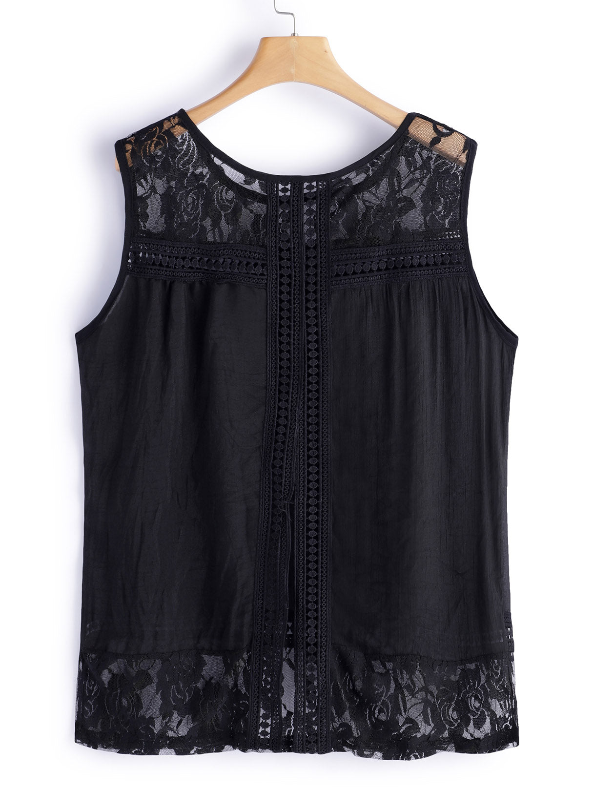 NEW FEELING Womens Black Plus Size Tops