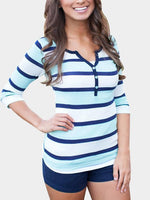 Wholesale V-Neck Stripe T-Shirts