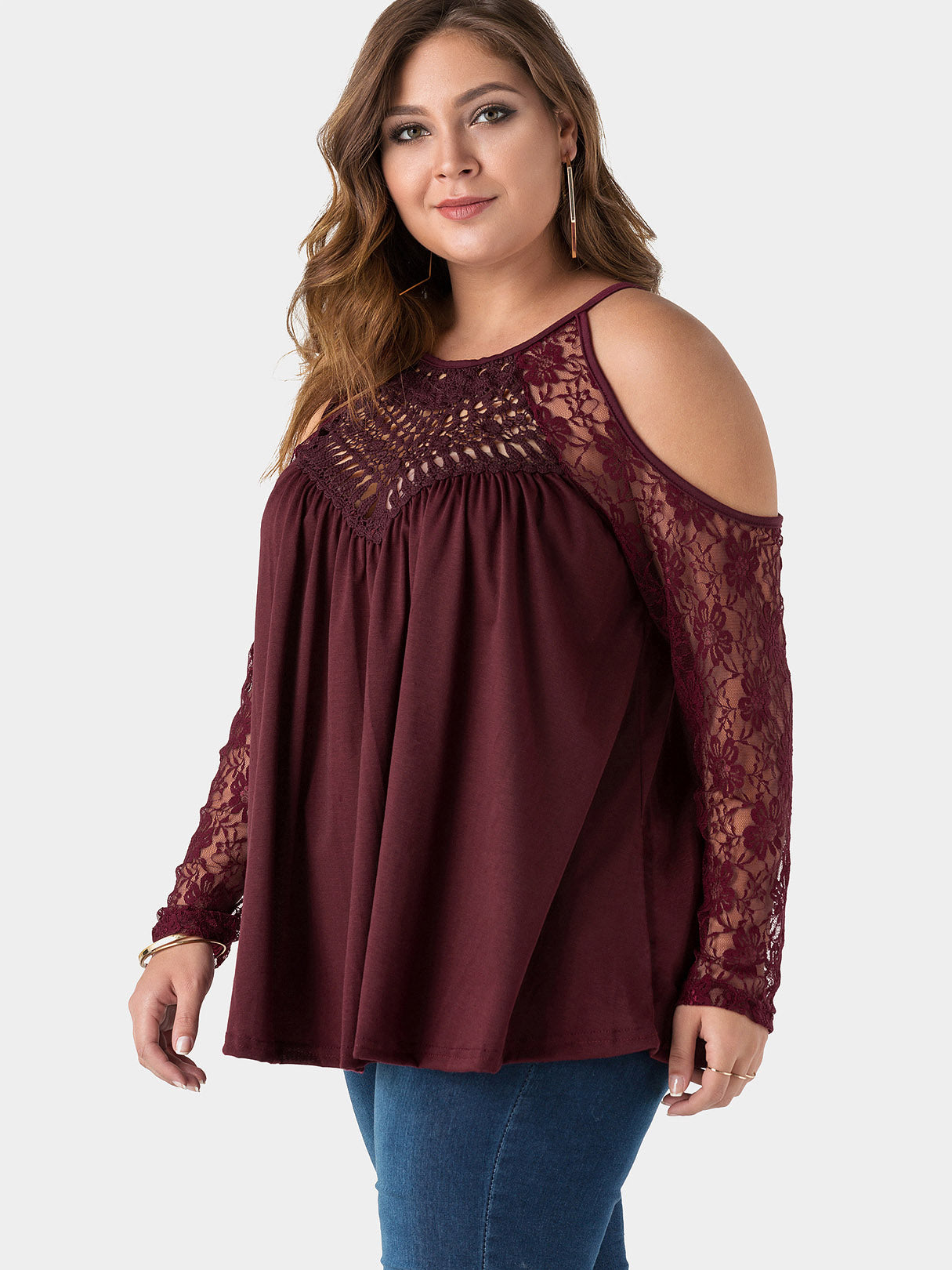 OEM Ladies Red Plus Size Tops