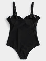 NEW FEELING Womens Black One-Pieces