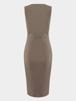 NEW FEELING Womens Khaki Midi Dresses