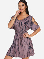 OEM Ladies Coffee V-Neck Dresses