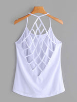 NEW FEELING Womens White Camis