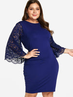 OEM Ladies Blue Plus Size Dresses