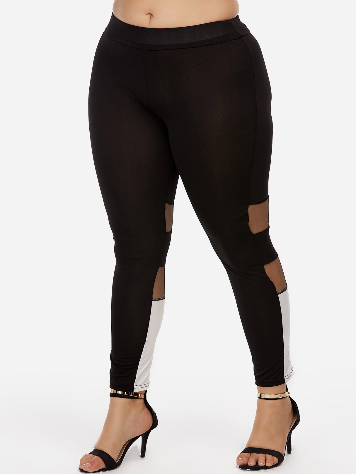 NEW FEELING Womens Black Plus Size Bottoms