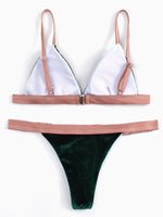 NEW FEELING Womens Green Bikinis
