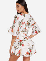 NEW FEELING Womens White Floral Dresses