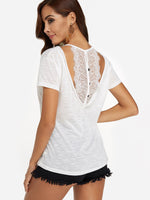NEW FEELING Womens White T-Shirts