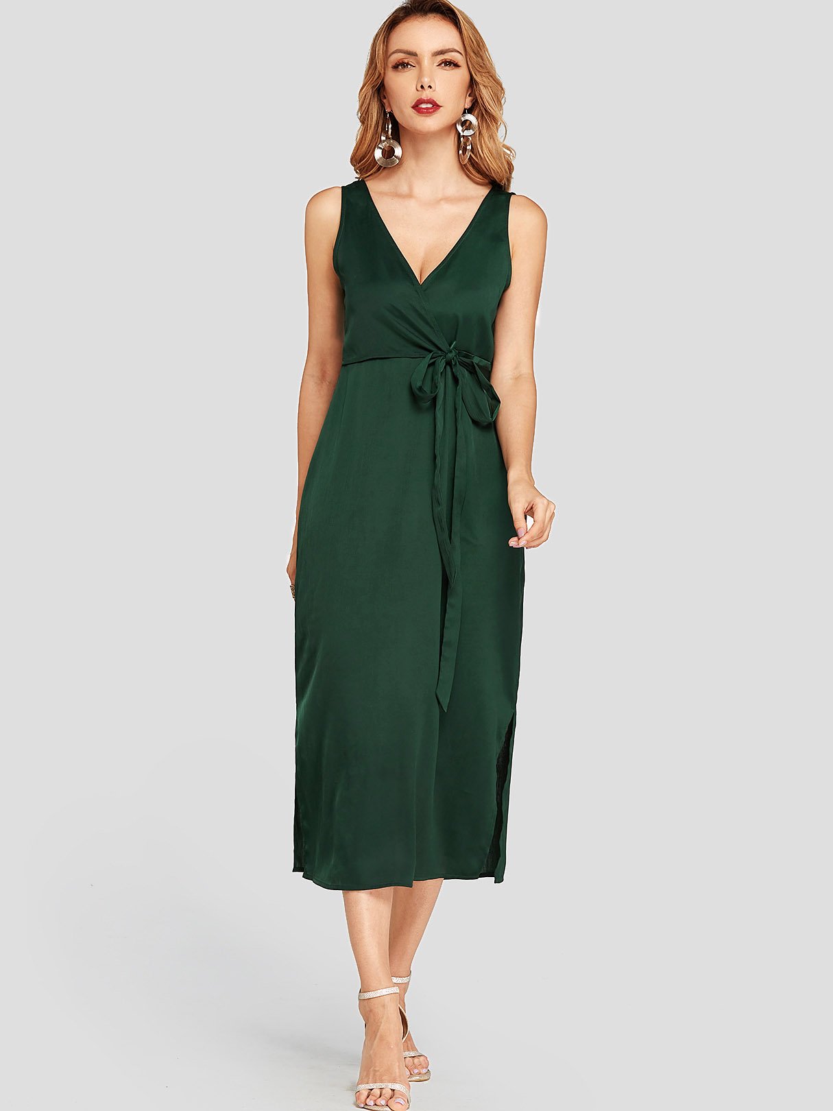 NEW FEELING Womens Green Midi Dresses
