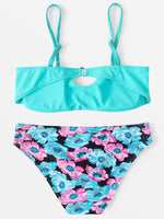 NEW FEELING Womens Green Bikinis