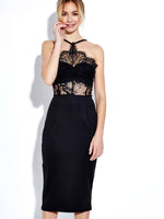 OEM Ladies Black Midi Dresses