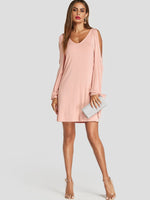 NEW FEELING Womens Navy V-Neck Dresses
