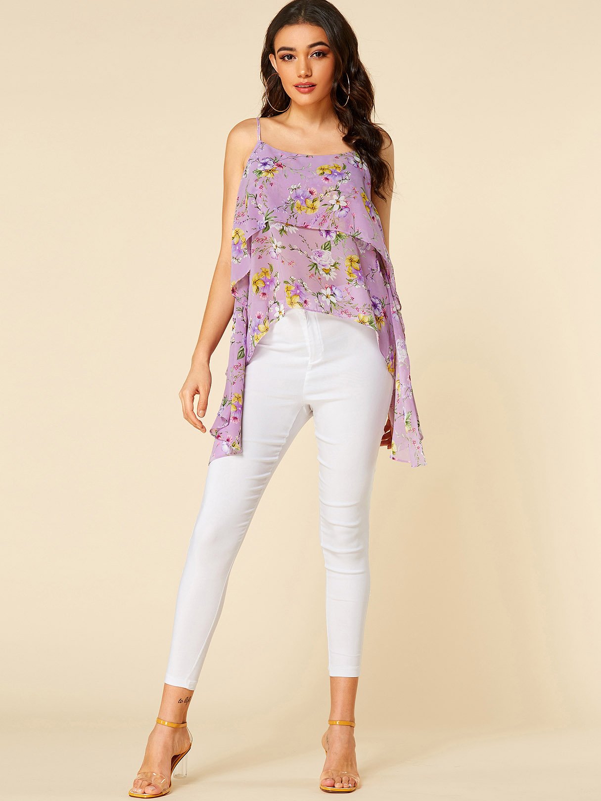 NEW FEELING Womens Purple Camis