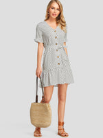Custom Ladies V-Neck Chiffon Dress