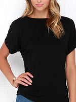 NEW FEELING Womens Black T-Shirts