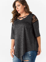 OEM Ladies Grey Plus Size Tops