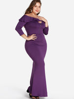 OEM Ladies Purple Plus Size Dresses