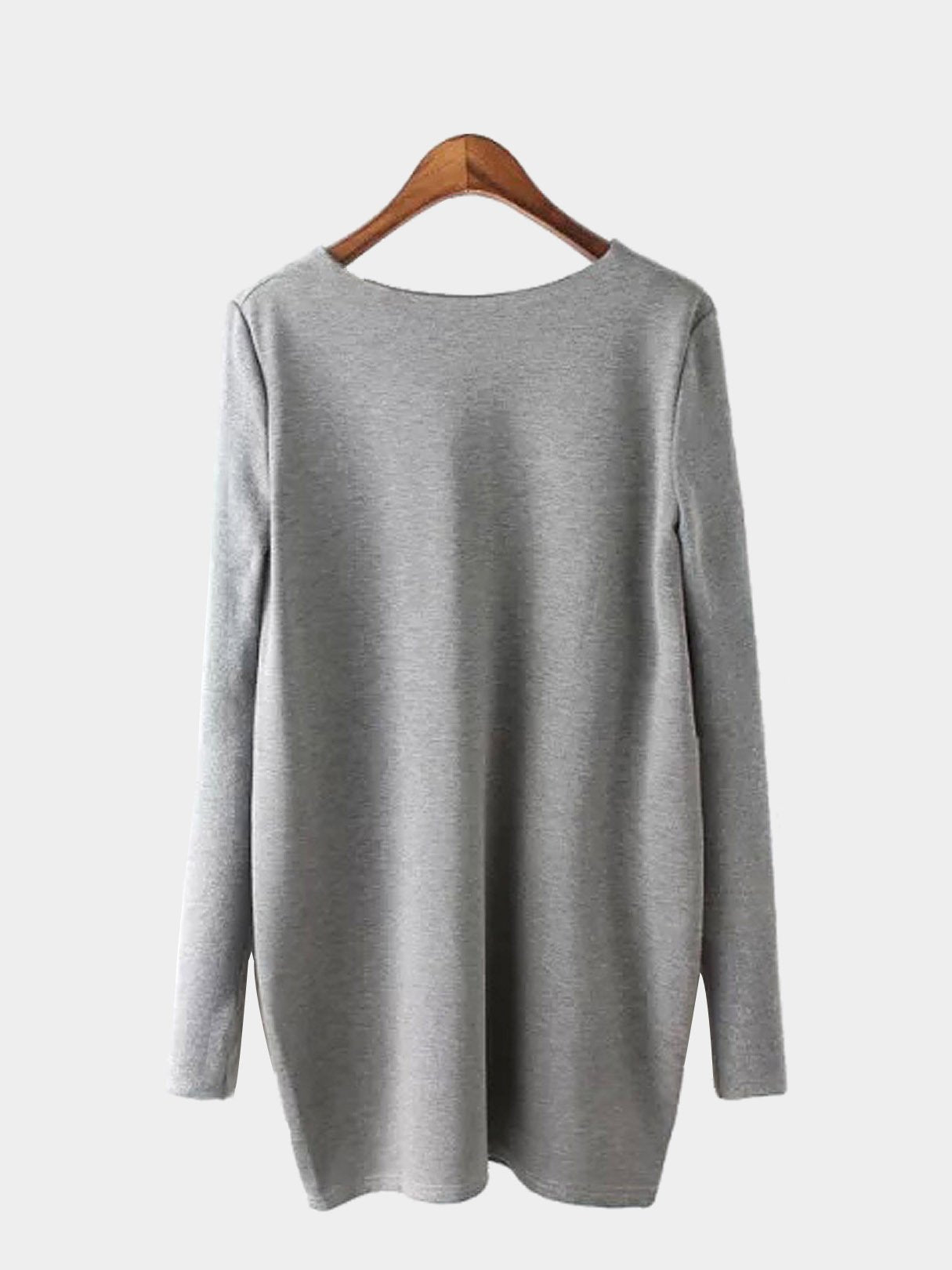 NEW FEELING Womens Gray V-Neck Dresses