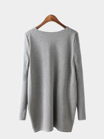 NEW FEELING Womens Gray V-Neck Dresses