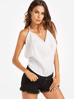 Wholesale V-Neck Backless Self-Tie Sleeveless Camis