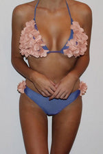 Custom White And Gold Bikinis Top